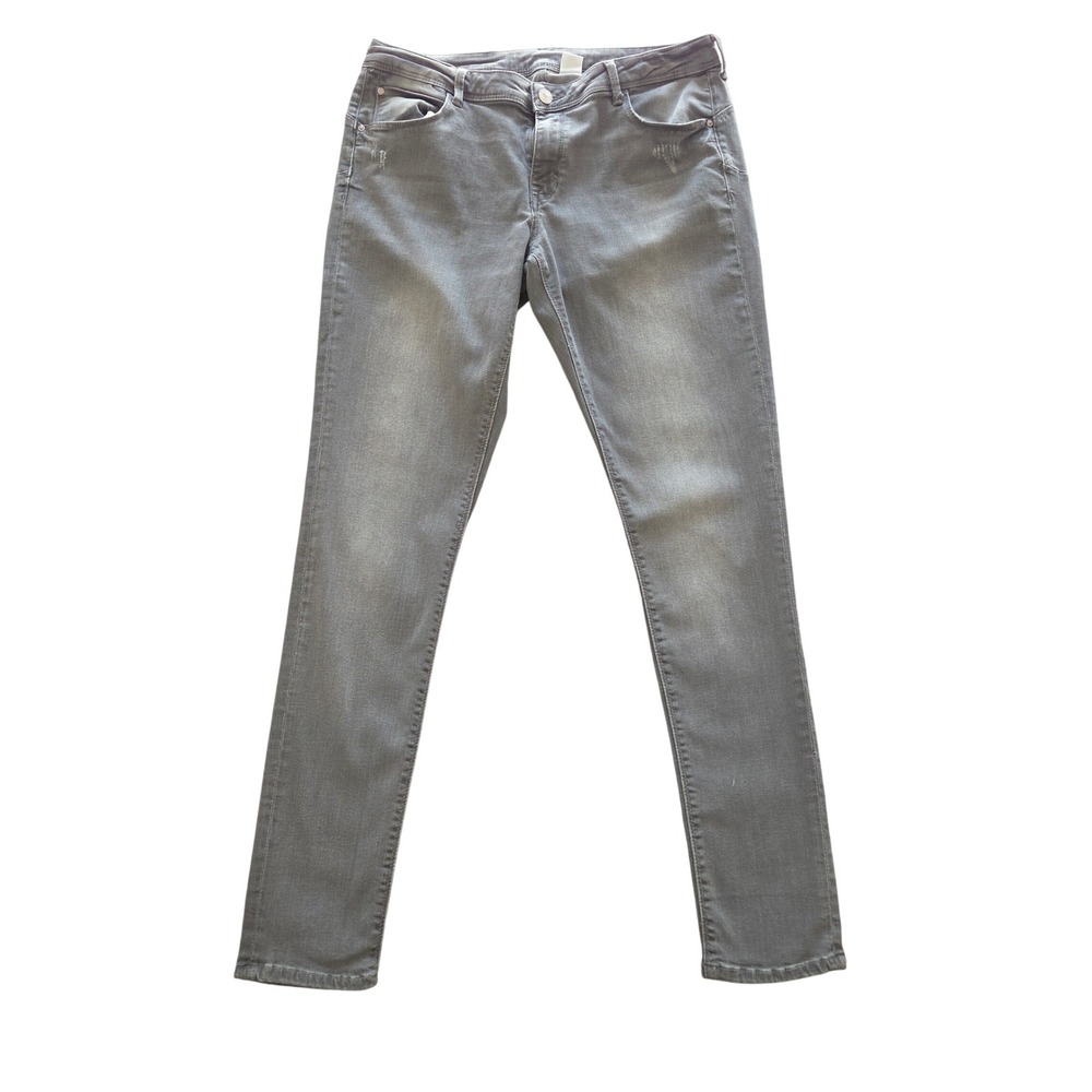 HM &Denim Gray Wash Distressed Low Waist Jeggings Skinny Jeans Size 33/32